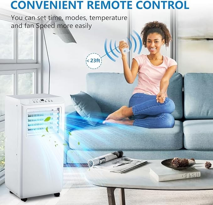 Garvee Portable Air Conditioner 10000 BTU 5-in-1 Portable AC Unit 450 Sq ft LED
