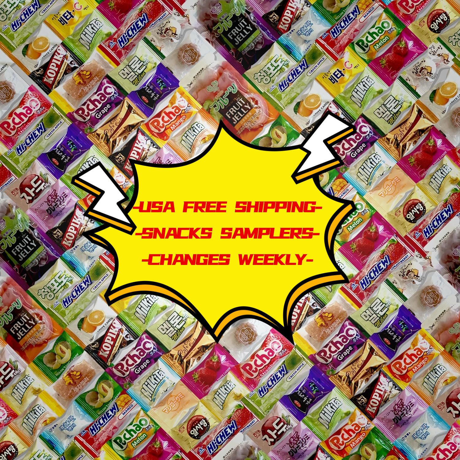 100 Piece Asian Candy Tester, Variety Candies Box, Japan, Korean, Taiwan
