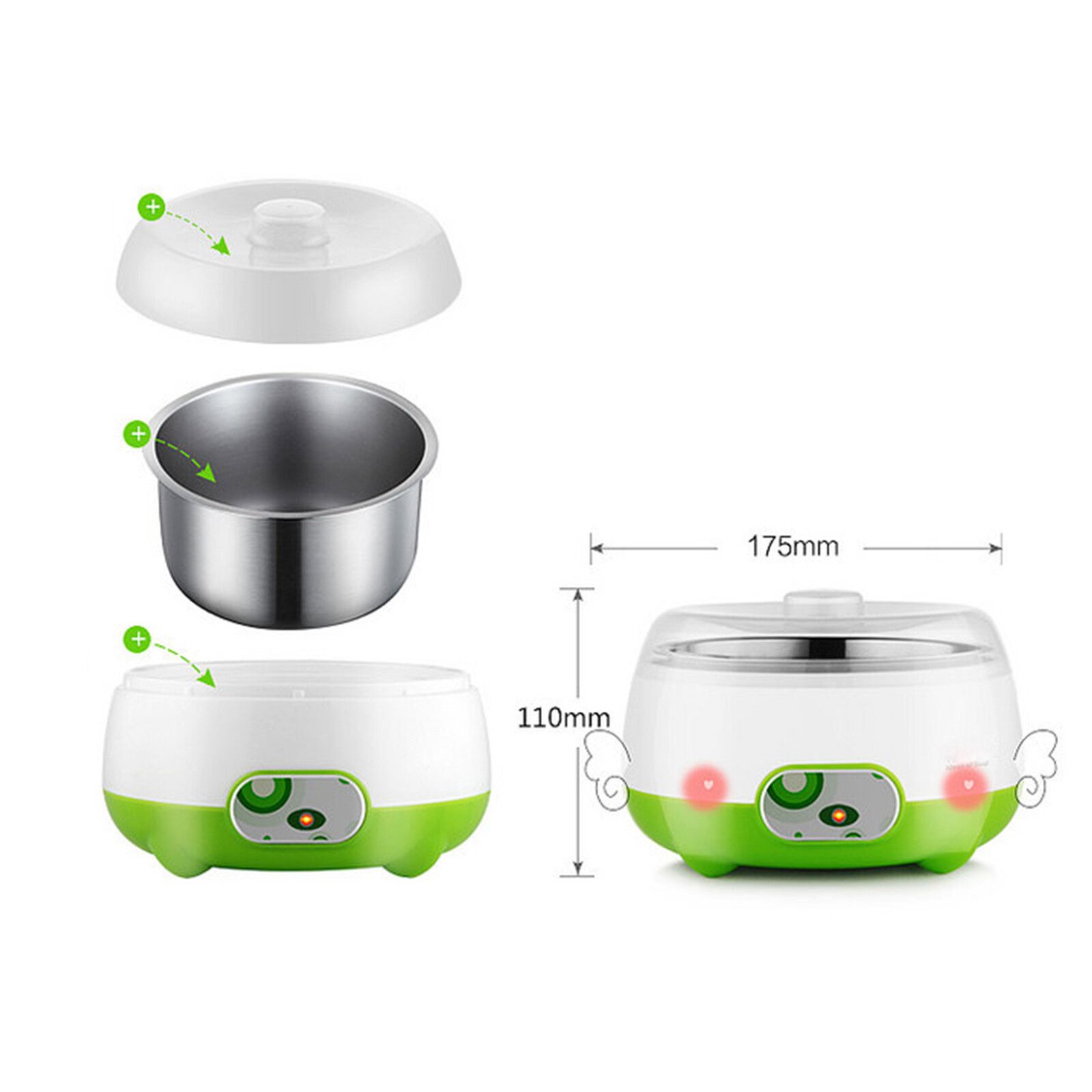 1L Yogurt Maker Machine Auto Constant Temperature w/ Stainless Steel Inner Pot