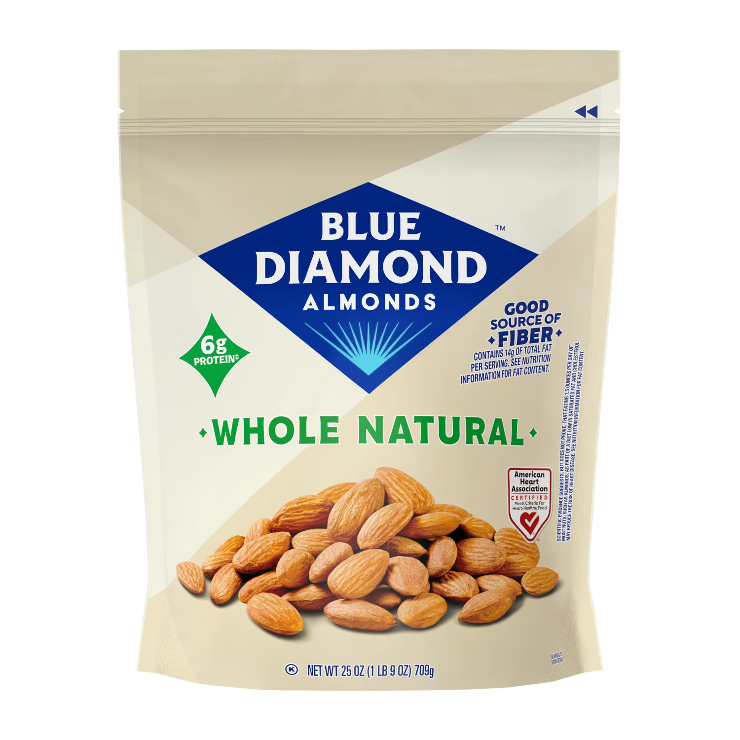 Blue Diamond Whole, Raw, Natural Almonds, 25 Oz