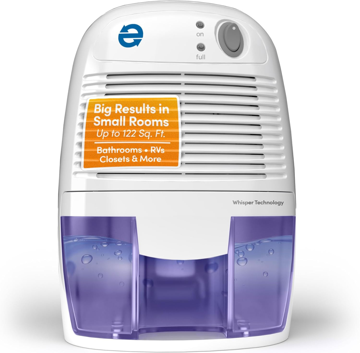 EDV-1100 Whisper-Quiet 16 OZ Dehumidifier with Auto Shut off and Restart for Sma