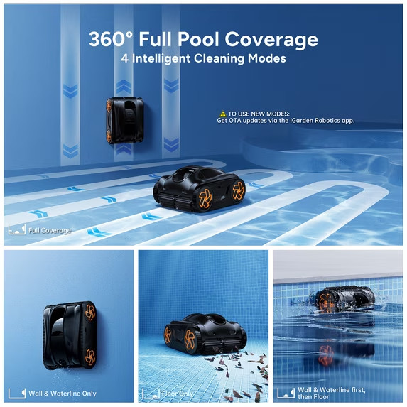 iGarden K36 Cordless Robotic Pool Cleaner Pool Vacuum For Inground 220Min
