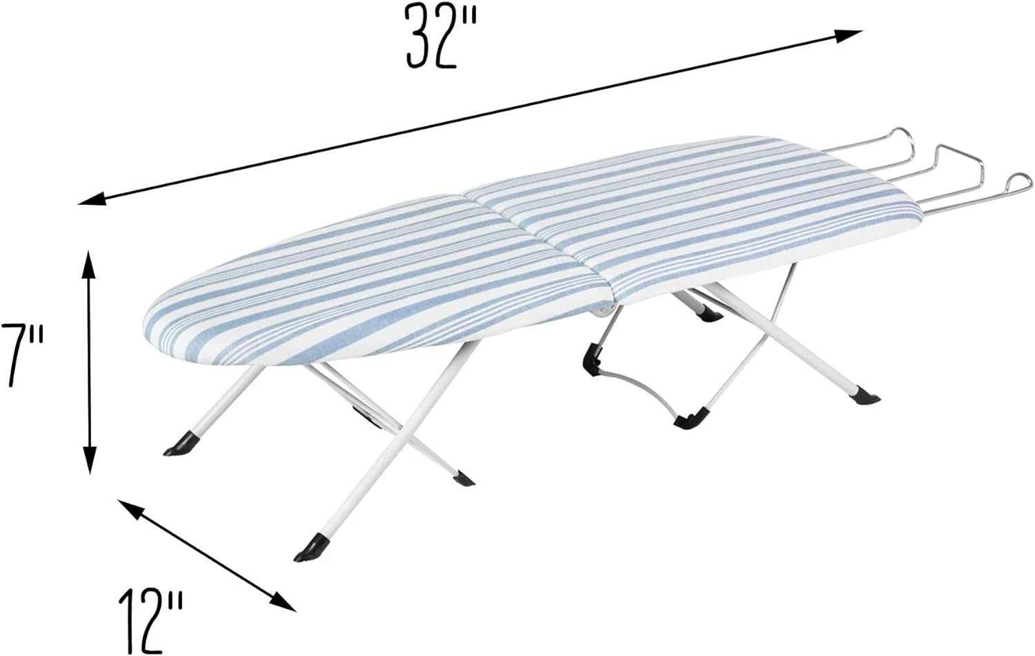 Folding Tabletop Ironing Board with Iron Rest BRD-09222 Blue, 32” L X 12” W