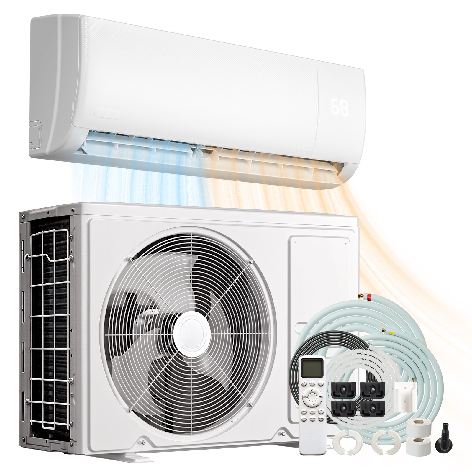 9000 BTU Air Conditioner Mini Split 19 SEER2 INVERTER AC Ductless Heat Pump 115V