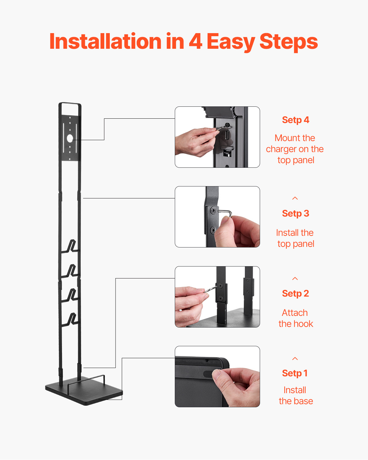 VEVOR Vacuum Stand for Dyson Multi-Models Stable Storage Bracket Holder with 4