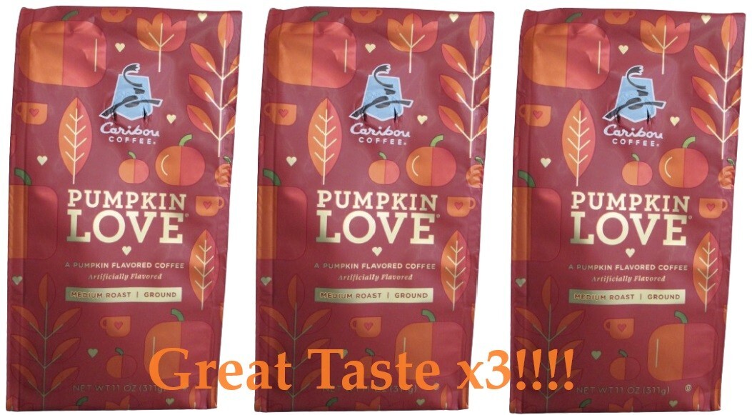 3 – Caribou Coffee Pumpkin Love Flavored Ground Medium Roast Coffee 11 oz (311g)