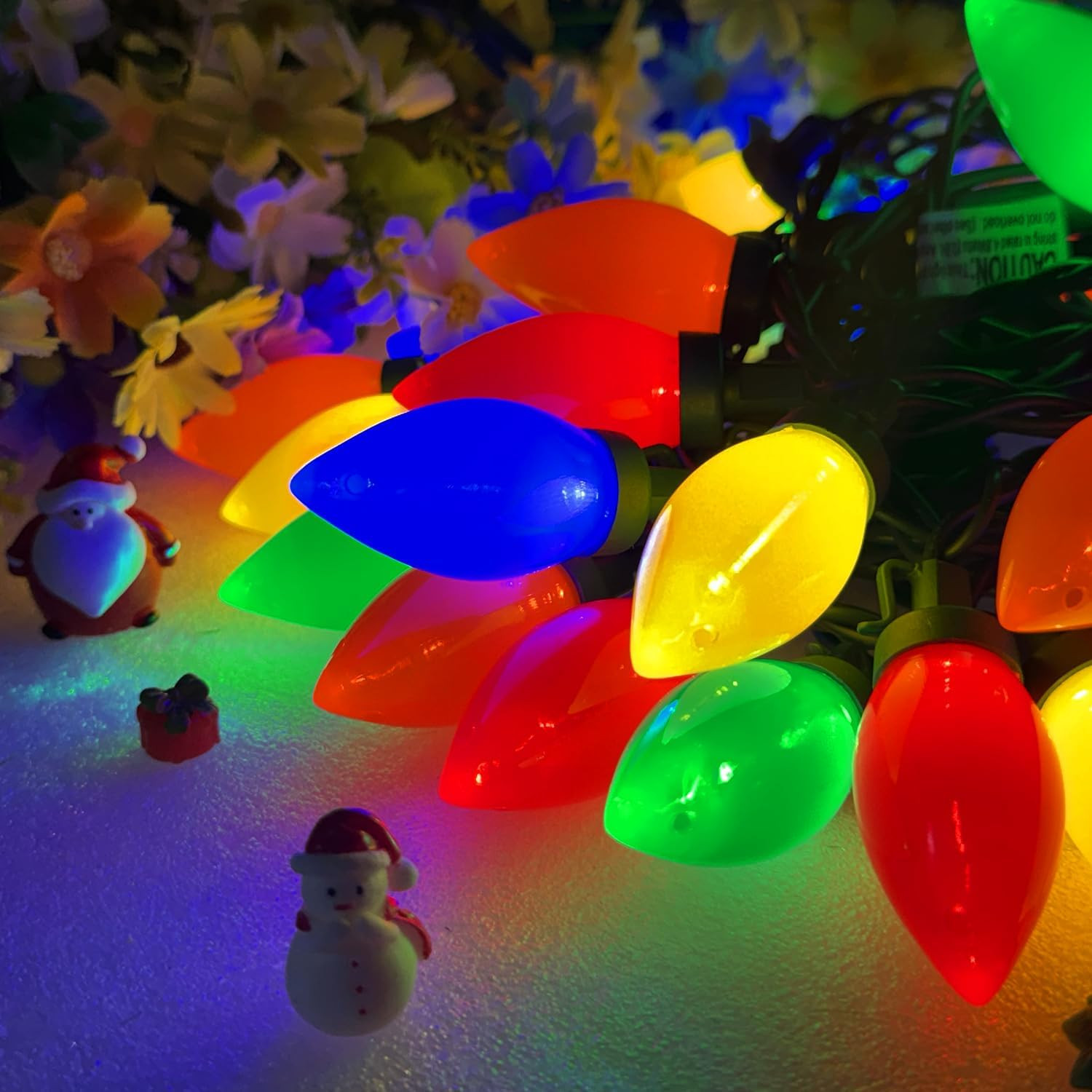 Xmas Decorations, 25Ft Multicolor C9 LED Christmas Lights Outdoor Waterproof