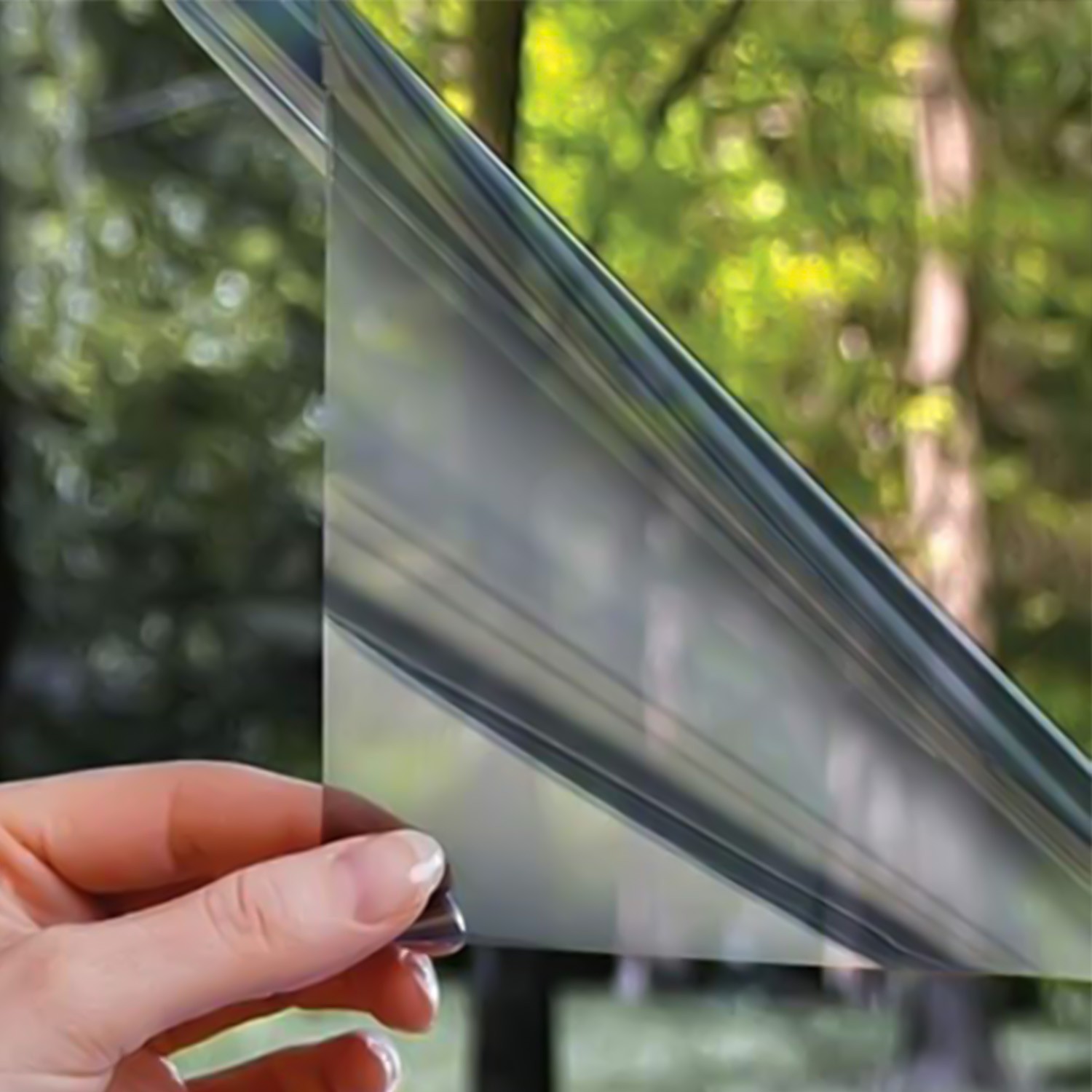 One Way Mirror Window Film Heat Control Reflective Black Silver Tint New