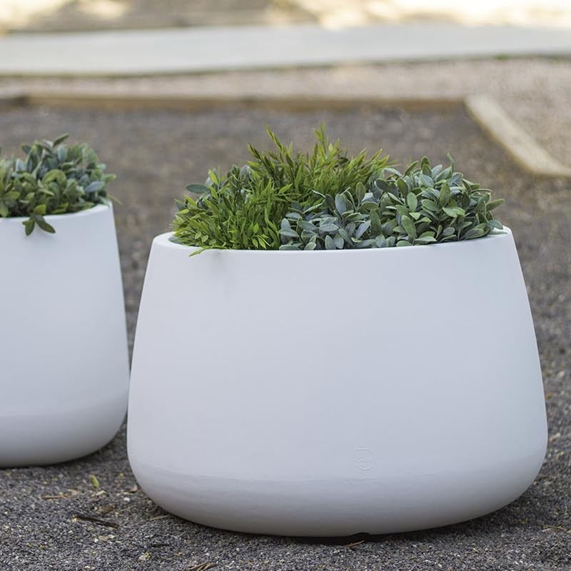 Large Round White Planter Pot 23.2 x 15.4 in, Indoor Outdoor Planter for Pati…