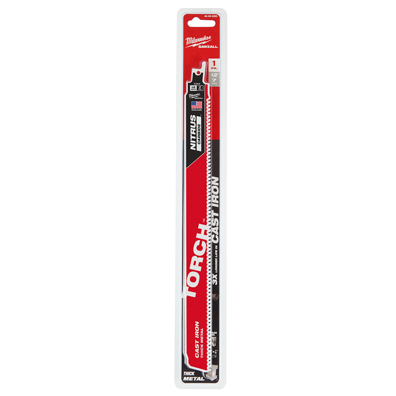 MILWAUKEE 48-00-5263 12″ 7TPI The TORCH FOR CAST IRON with NITRUS CARBIDE 1PK