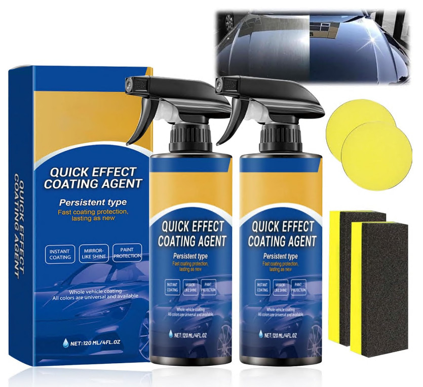 Car Coating Spray,Quick Effect Coating Agent,Car Polish Spray wax Liquid 3x120ml