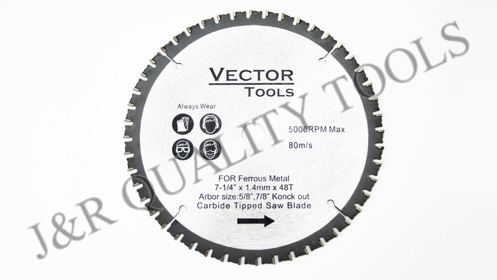 7-1/4″ 5/8″ & 7/8″ Arbor 48T Carbide Tip Circular Saw Blade For Metal cutting