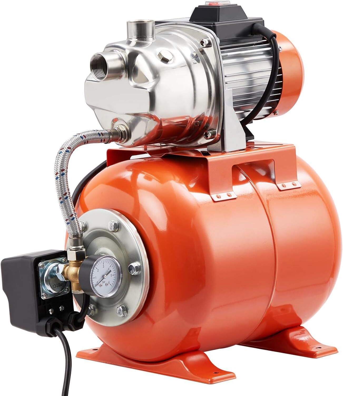 115V Shallow Well Garden Pump with Booster System and Pressure Tank Water Jet