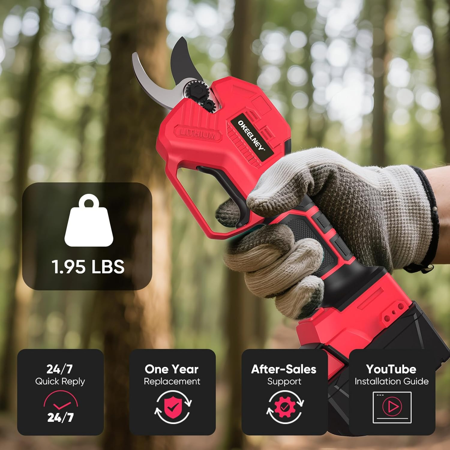 Electric Pruning Shears for Milwaukee M18 Battery, Brushless Cordless Branch Cut