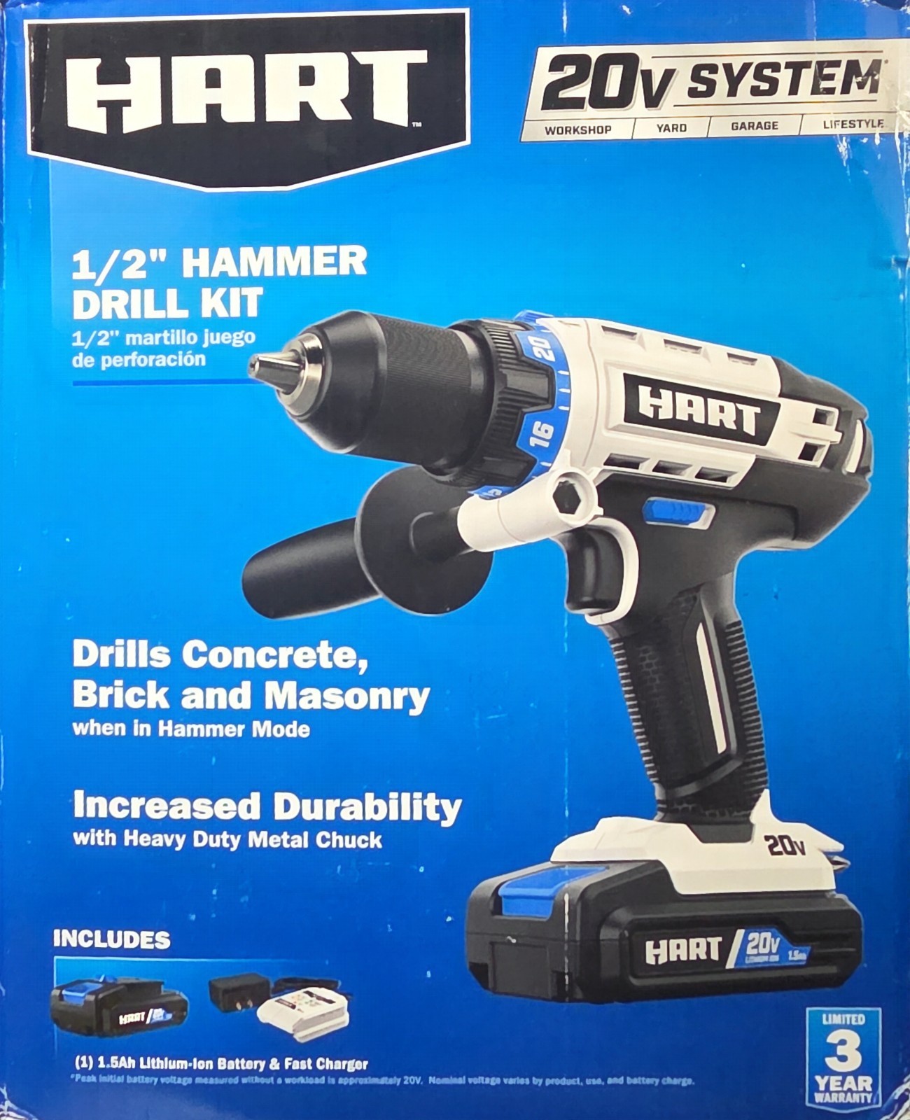 HART 1/2″ Cordless Hammer Drill / Driver 20v TOOL ONLY