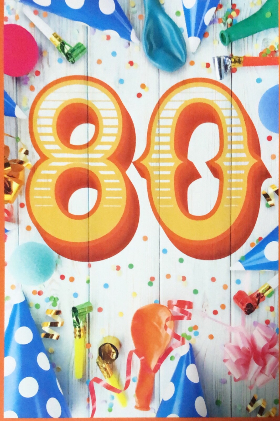 Happy Birthday 80th 80 Years Young Party Time Hallmark 5”x7” Greeting Card