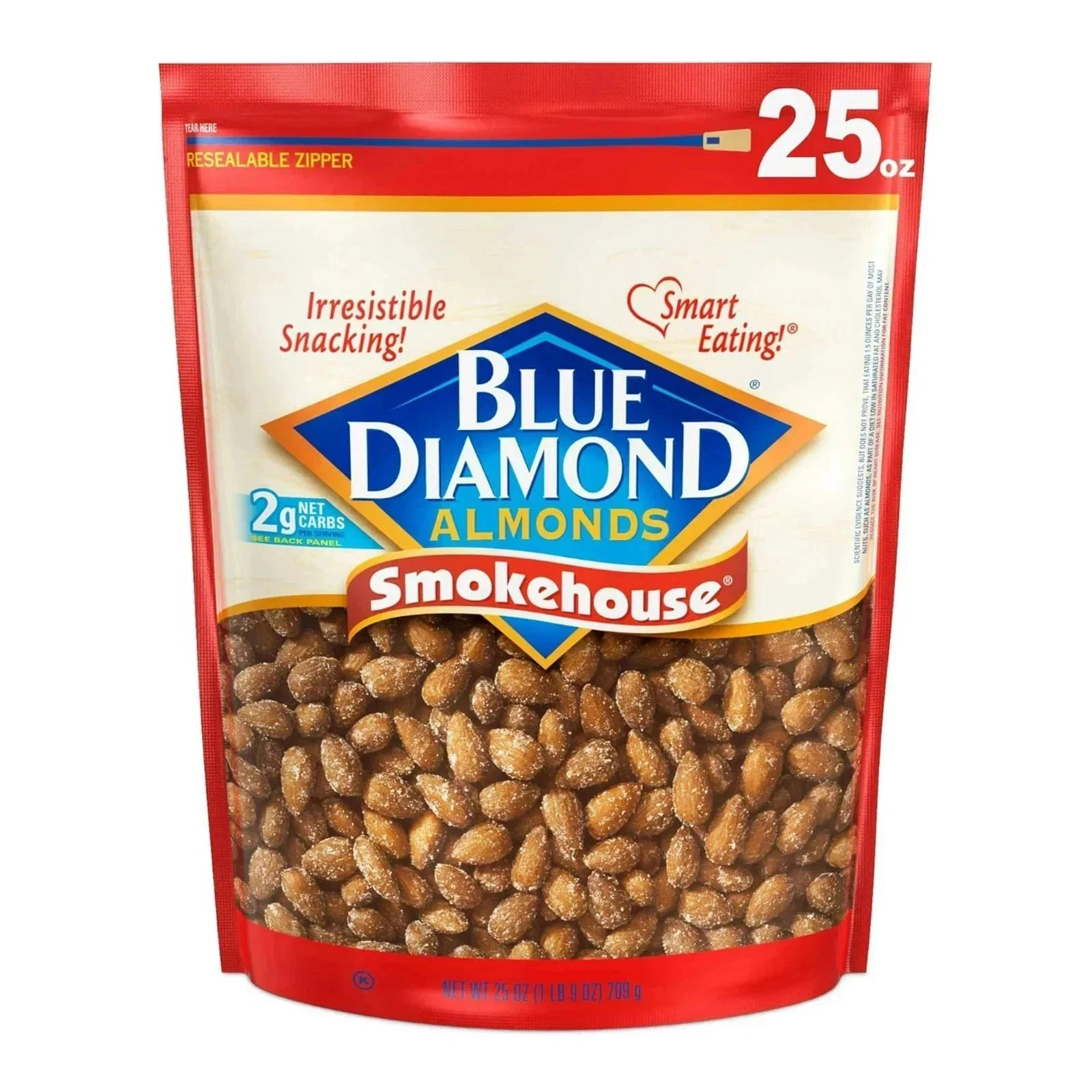Blue Diamond Almonds, Smokehouse Flavored Snack Nuts for Healthy Snacking, 25 Oz