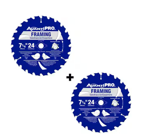 Tooth Framing Circular Saw Blade (2-Pack) 7-1/4 In. X 24