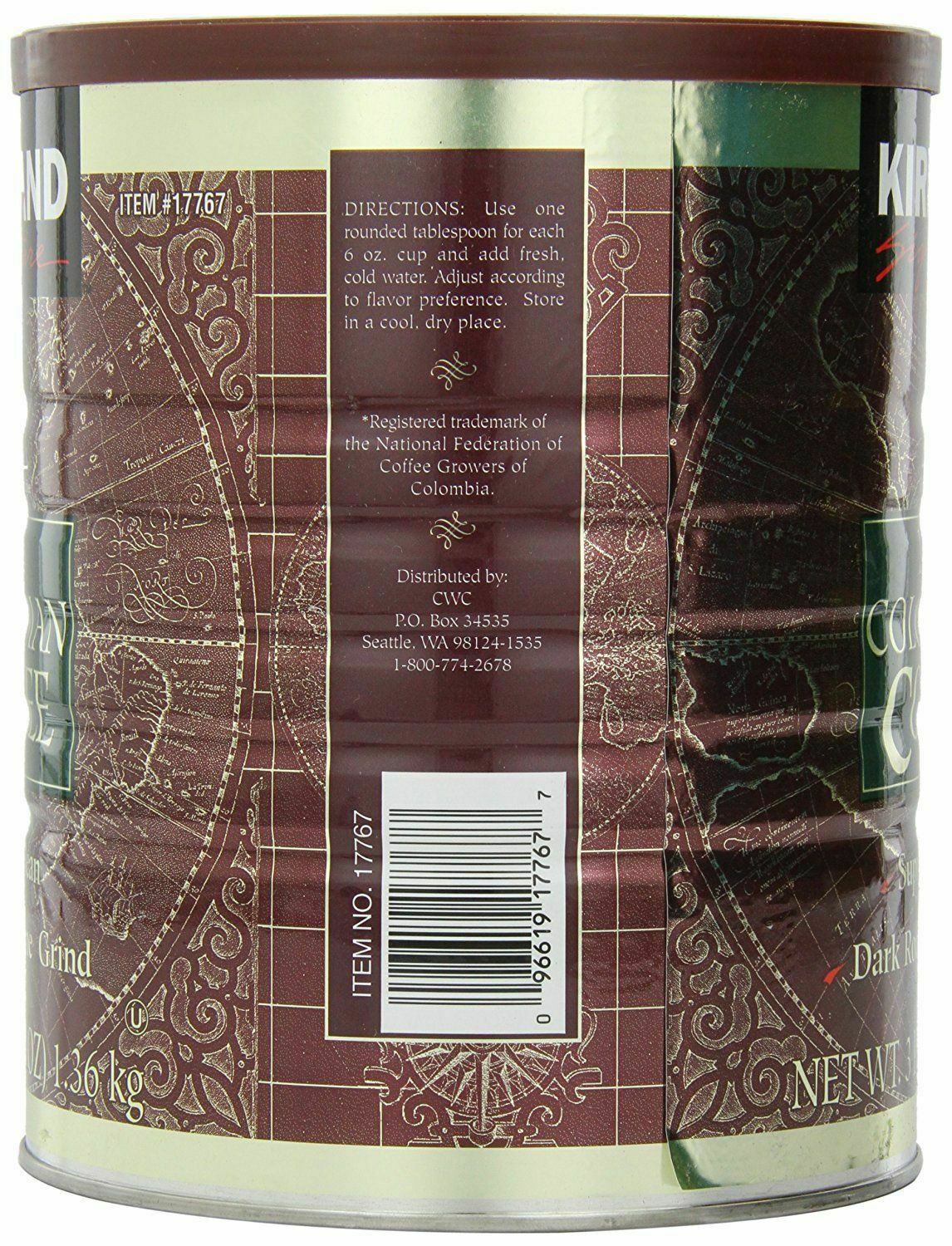 2 Packs Kirkland Signature 100% Colombian Coffee 3 LB Total 6 LB