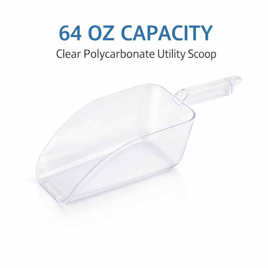 ICE SCOOP 64 oz CLEAR LARGE PLASTIC BAR RESTAURANT COMMERCIAL GRADE FOOD – NEW