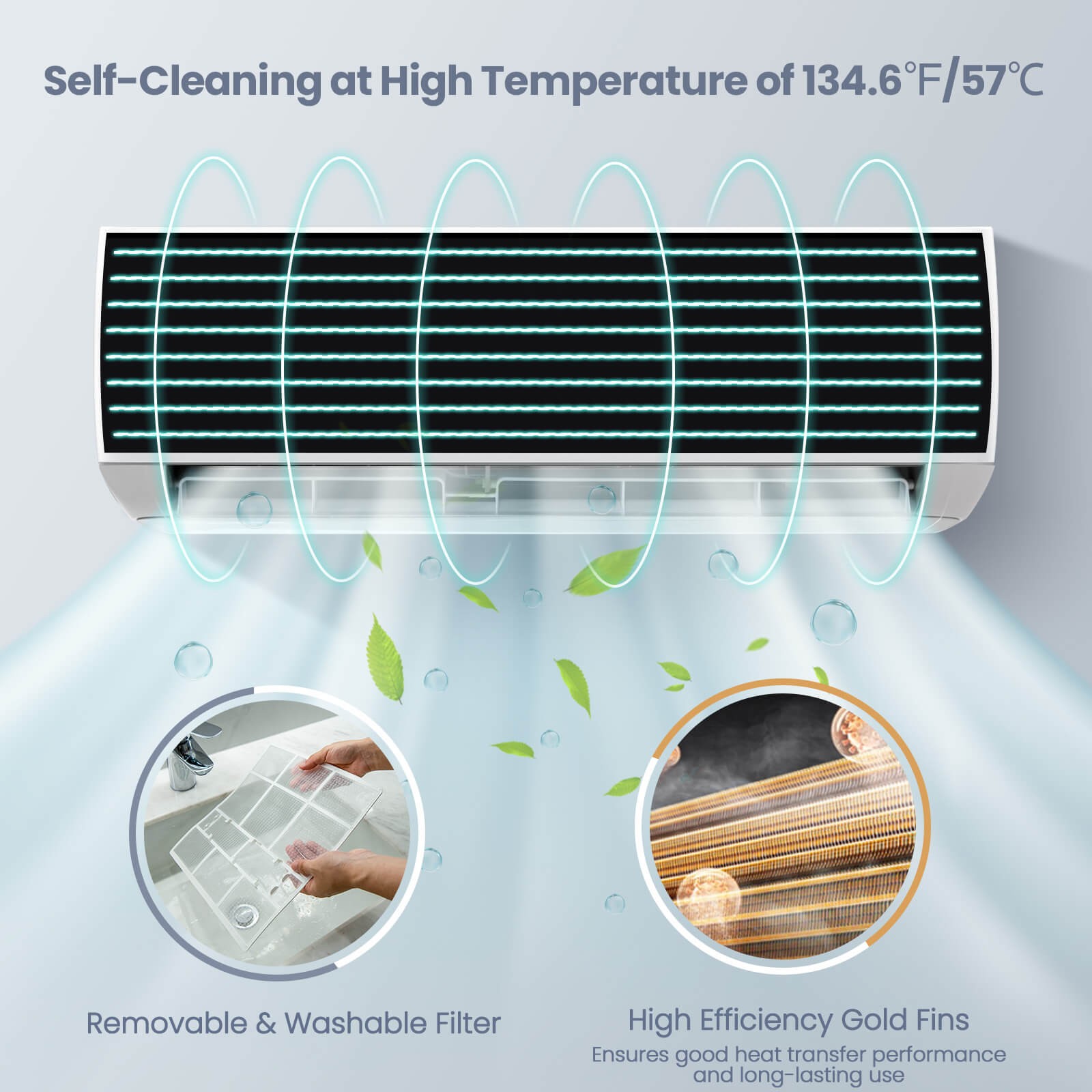 12000 BTU Mini Split Air Conditioner & Heater Ductless 17 SEER2 750 Sq. Ft