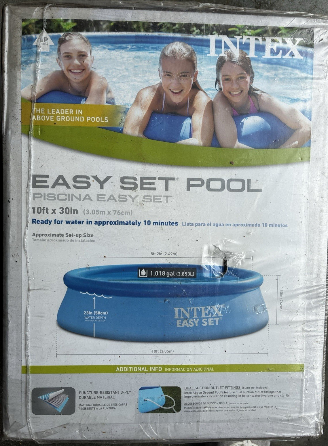 BRAND NEW INTEX 10 FT X 30 IN EASY SET ABOVE GROUND POOL