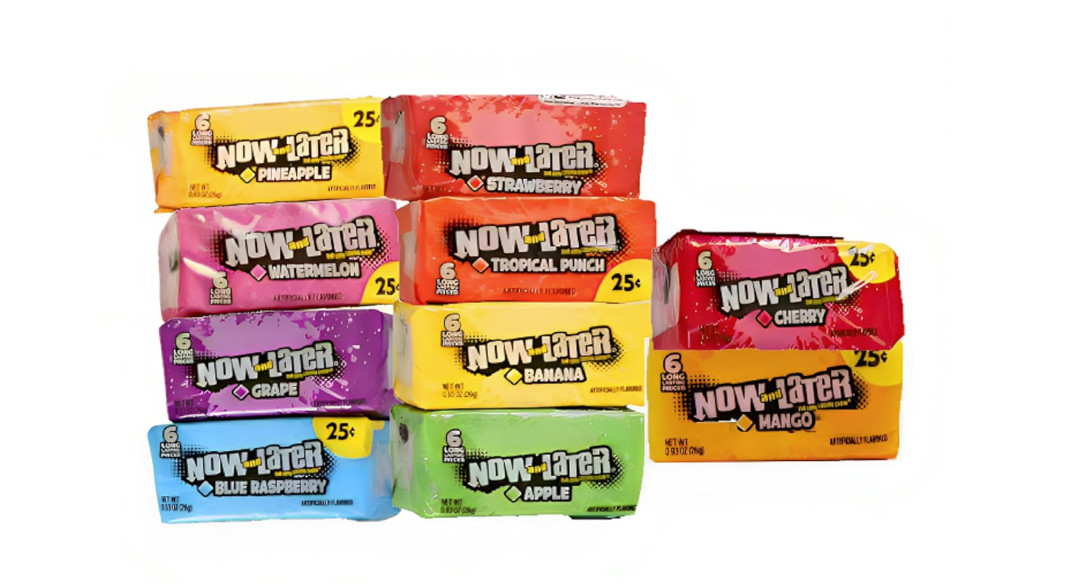 Now & Later Assorted Fruit Candy – 10 Assorted Fruit Flavors – 60 pieces