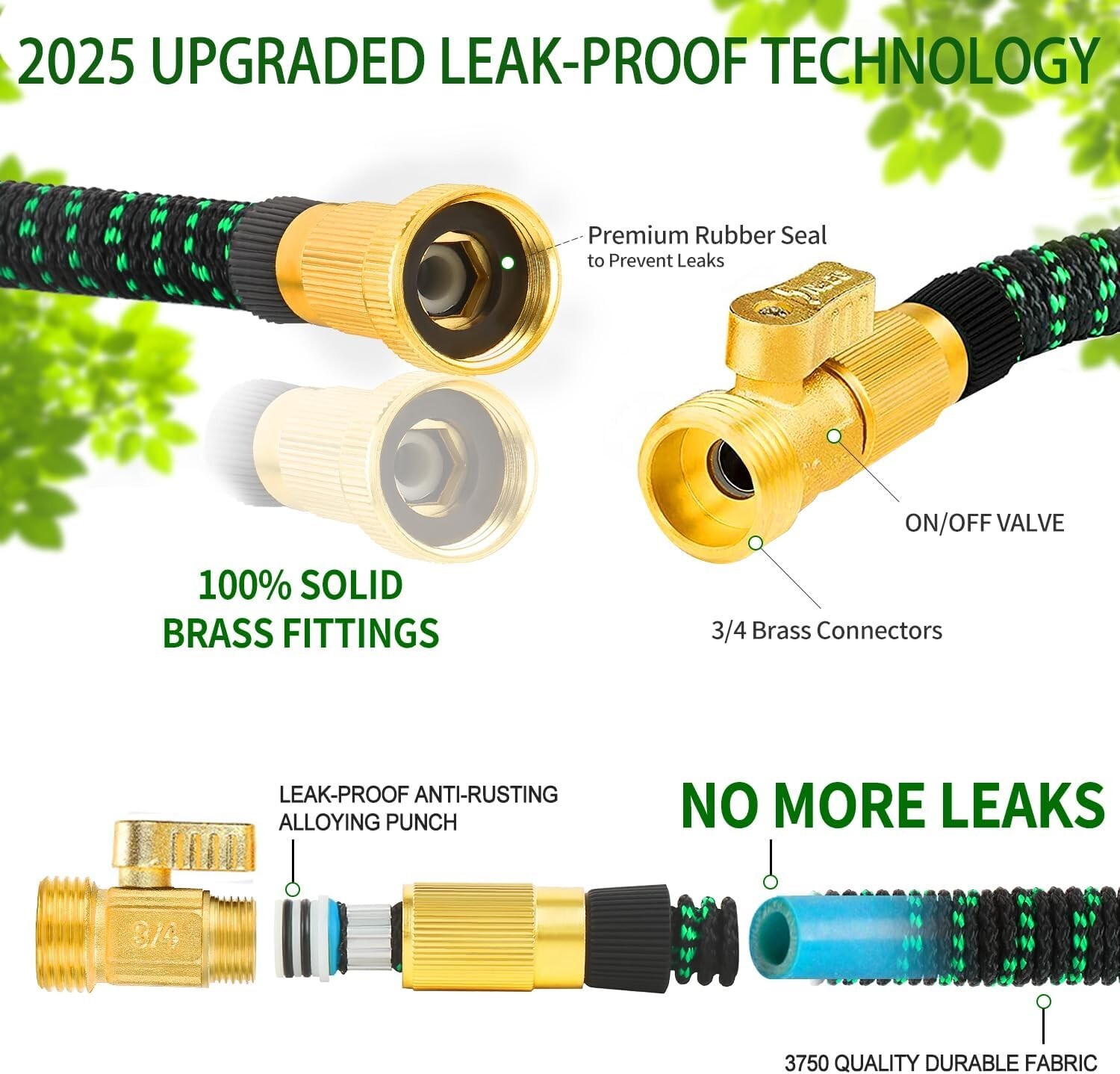 Expanding Expandable Flexible Garden Water Hose w Spray Nozzle 100ft