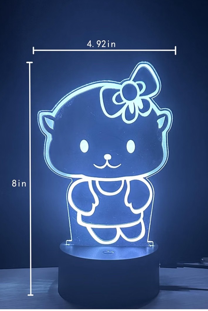 Color Changing 3D Optical Illusion Lamp/ Night Light for Kids