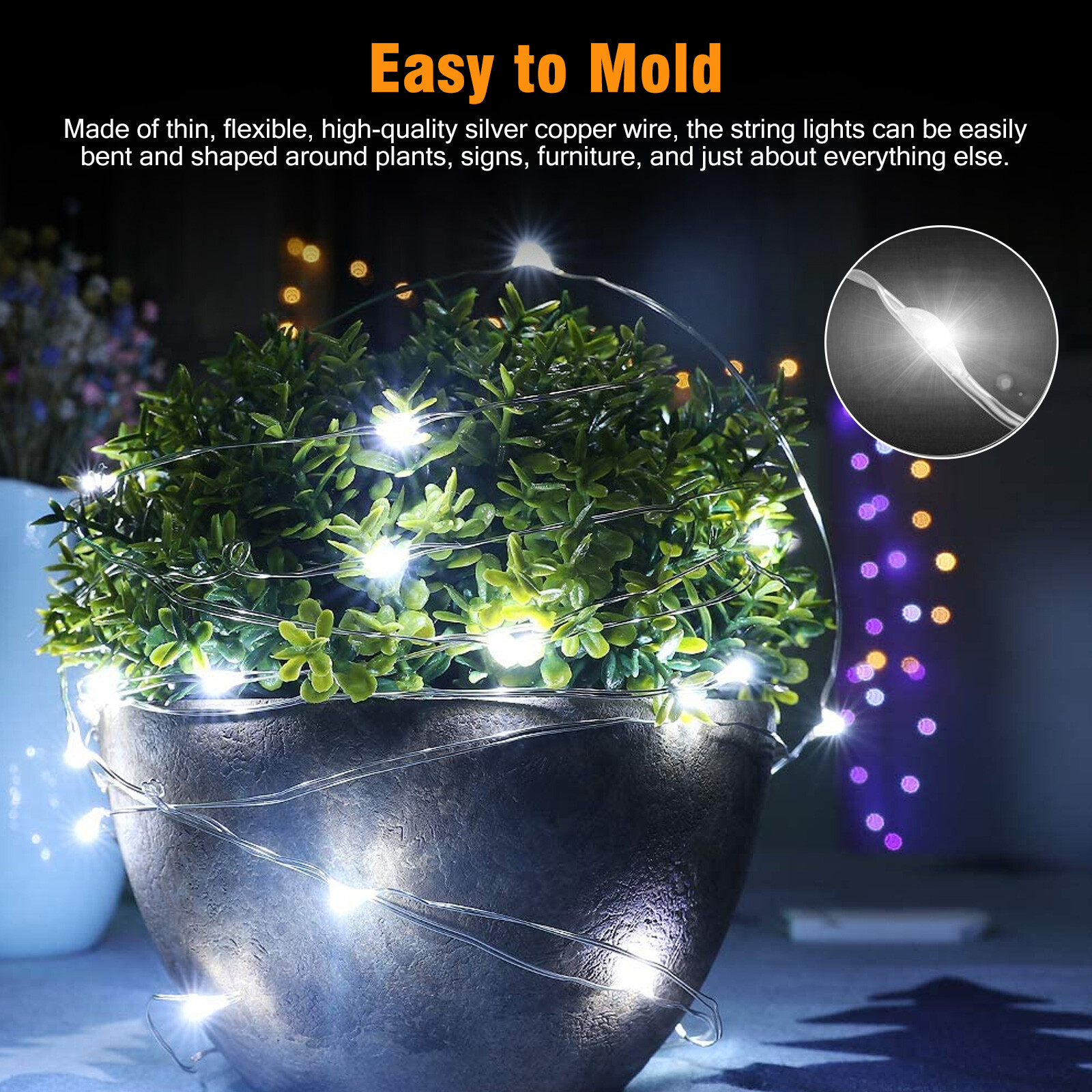 1-12Pack 20 LED 6.6ft Battery Operated Mini Copper Wire String Lamp Fairy Lights