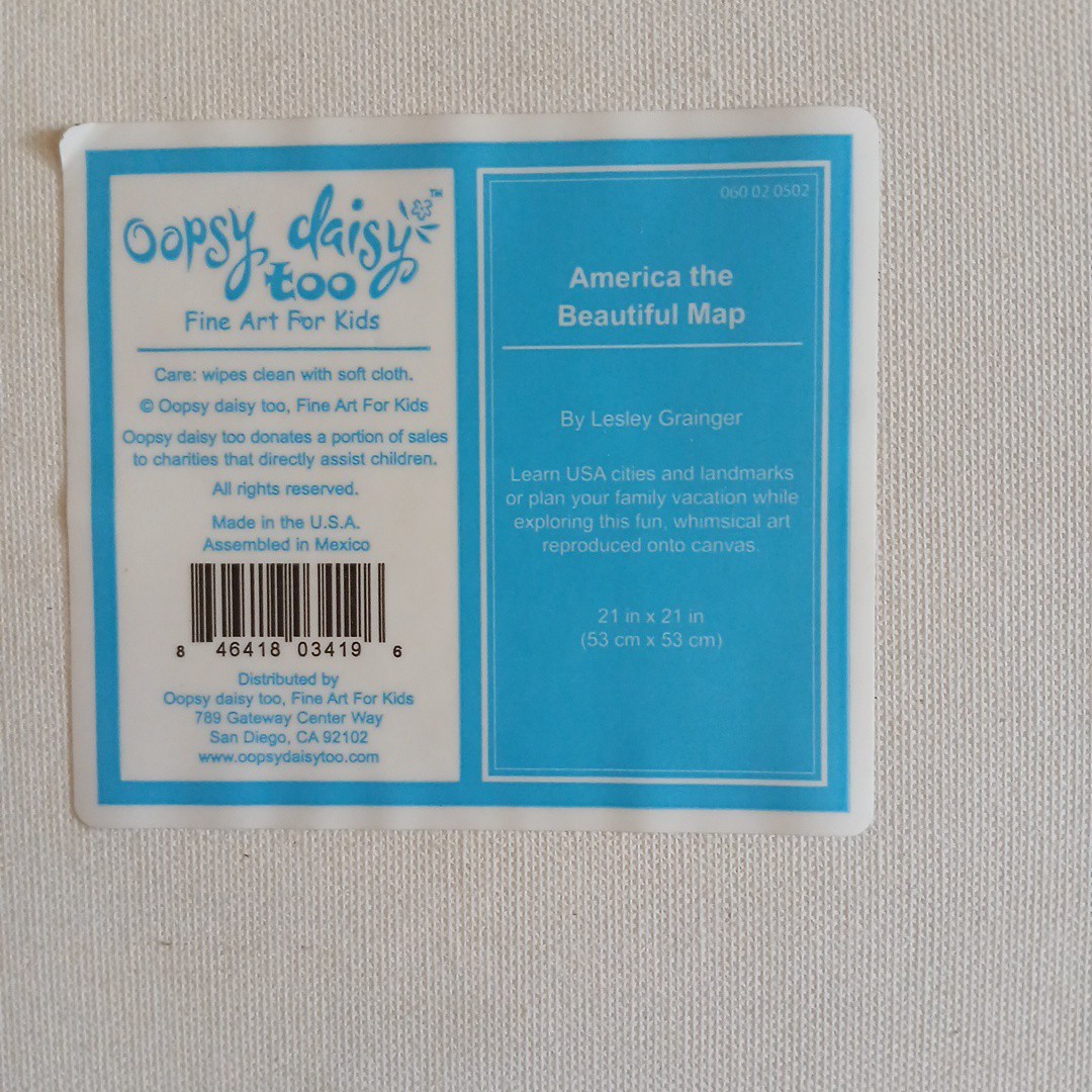 Oopsy Daisy Too Fine Art Canvas Print America The Beautiful by Leslie Grainger