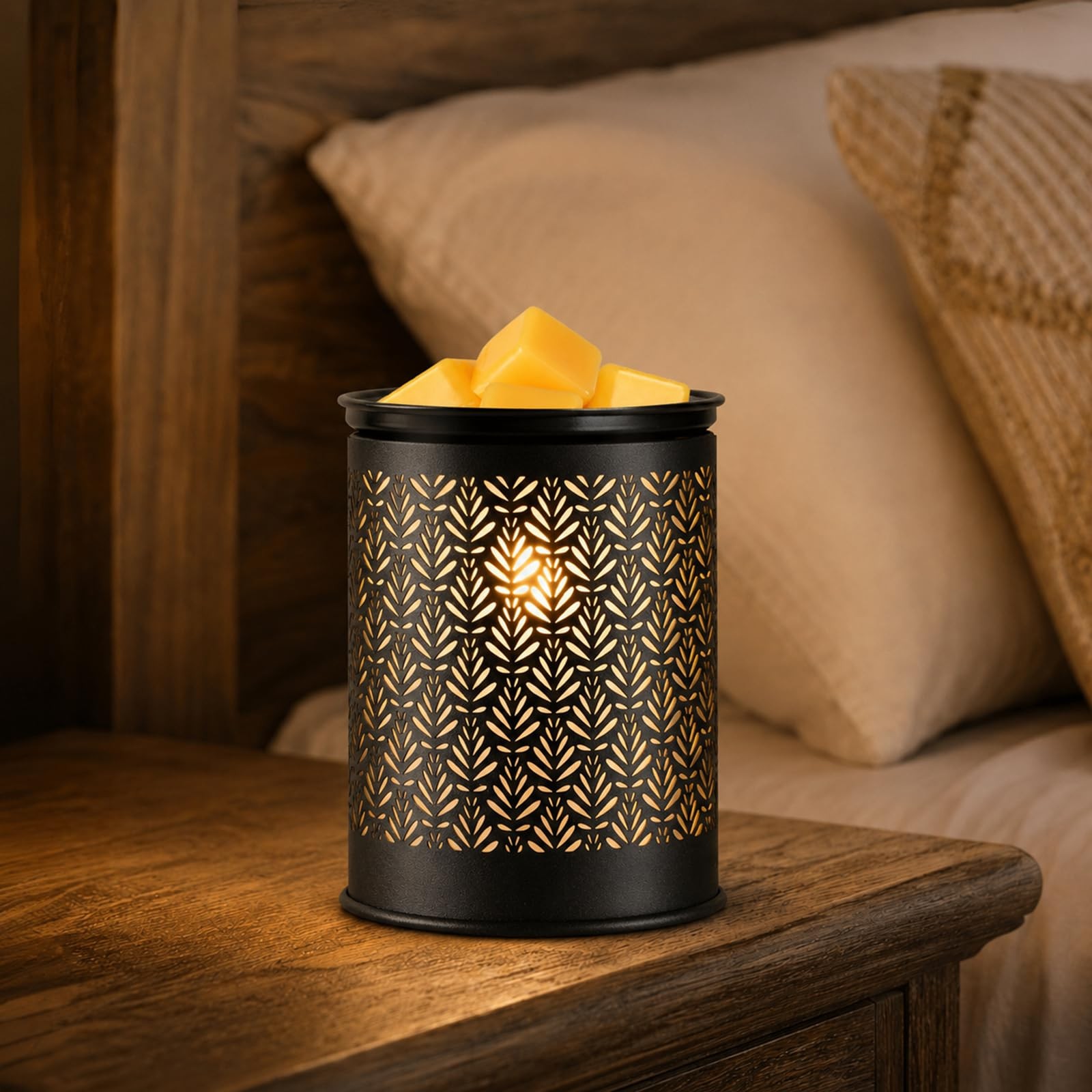 Wax Melt Warmer,Candle Warmer for Scented Metal 3.94*3.94*5.12in, Black