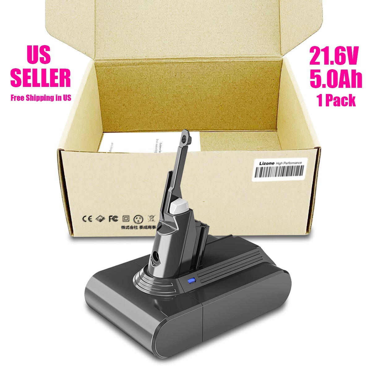 21.6V 5.0Ah for Dyson V7 Motorhead Trigger HEPA Car+Boat Absolute Vacuum Battery