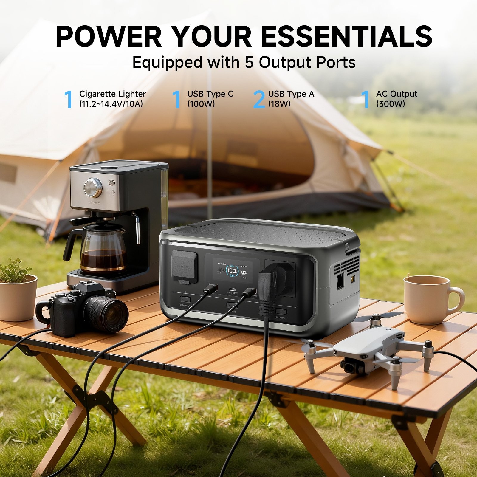 ALLPOWERS 600W 299Wh Portable Power Station R600 LFP Battery Solar Generator UPS