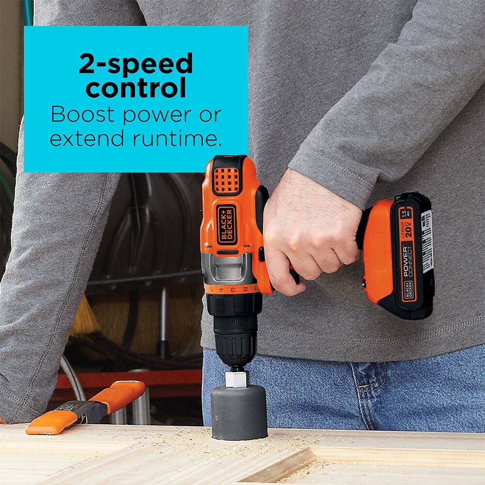 BLACK+DECKER 20V MAX* Cordless Drill/Driver Variable Speed – LDX220C