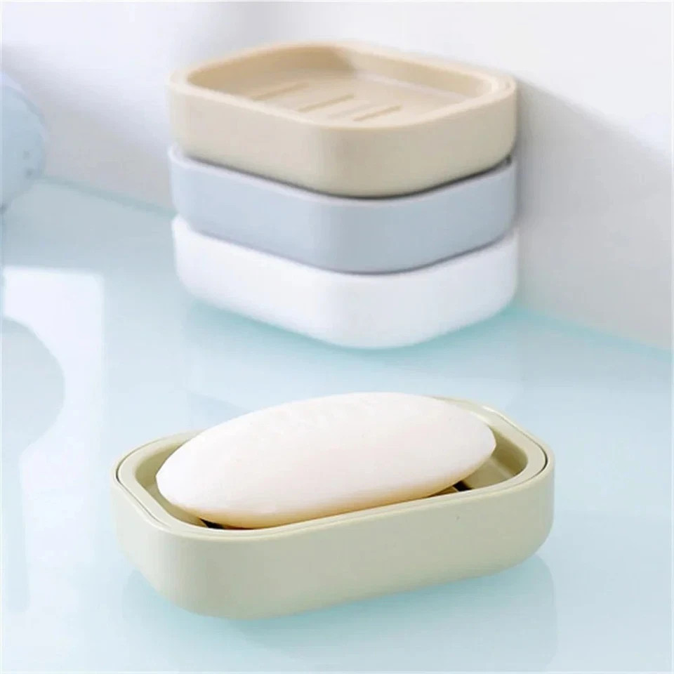 Bathroom Water Draining Soap Dish Case Holder Drainer Soap Saver Storage Box New