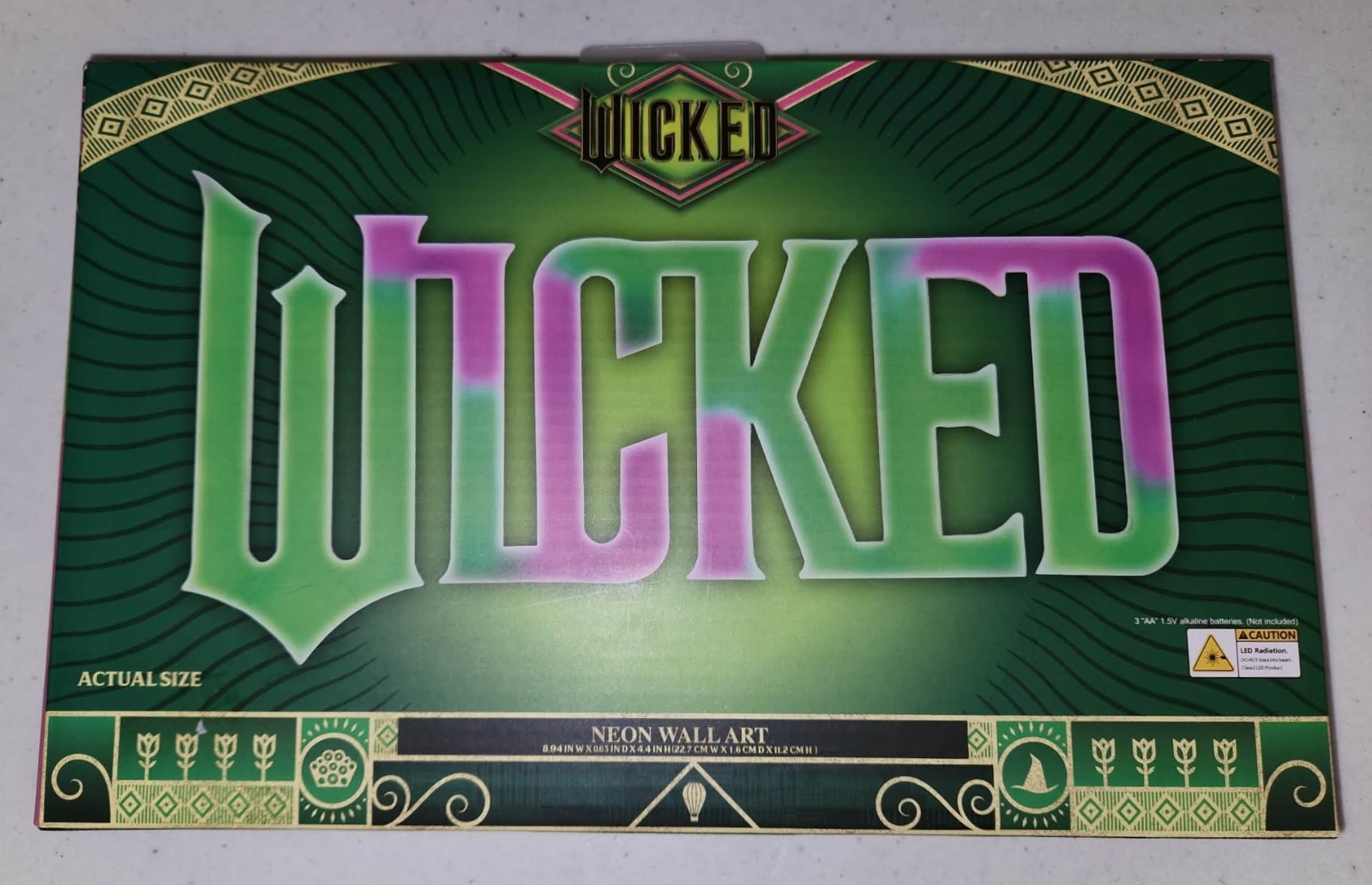 NEW WICKED Neon Wall Art. Item K430468. 8.94in W x 4.4in H x .63 D.