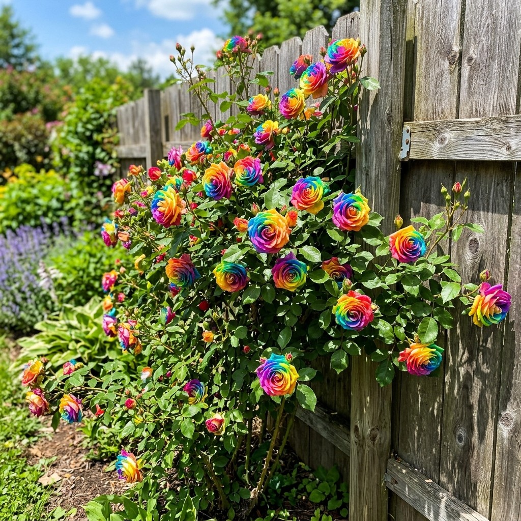 50 carefully packed Rainbow Rose Seeds – Beautiful Garden Flowers for Planting