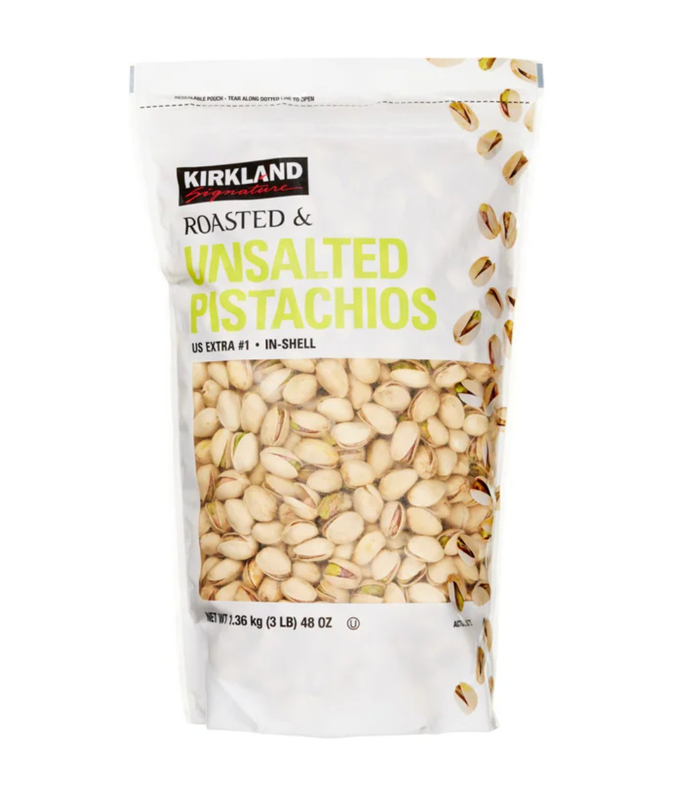 Kirkland Unsalted In‑Shell Pistachios 3 lbs Fresh Premium Nuts Free Shipping