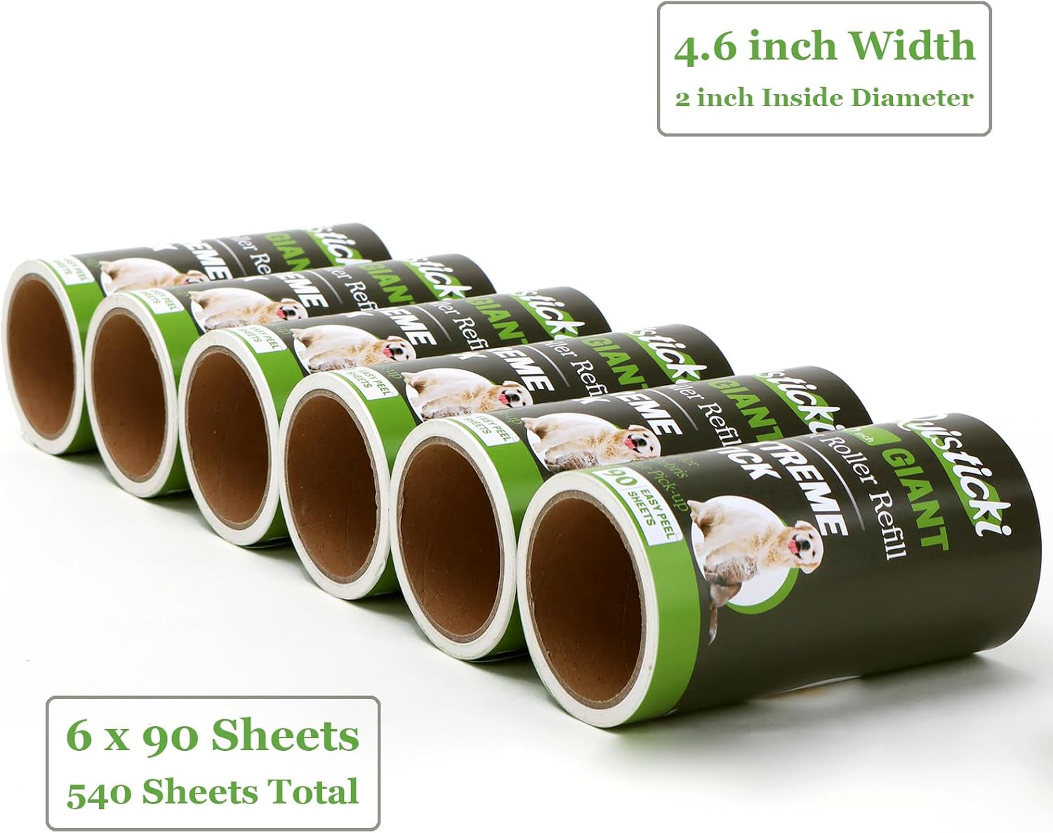 4.6 Inch Lint Roller Refills Compatible with Evercare Giant Lint Rollers and T H