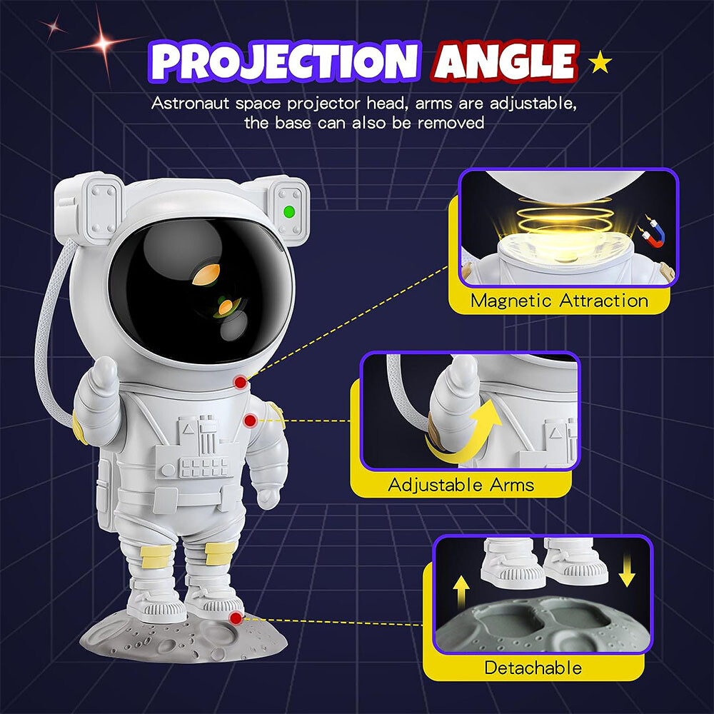 Star Galaxy Astronaut Projector Light Starry Space Night Lamp Kids Room Decor