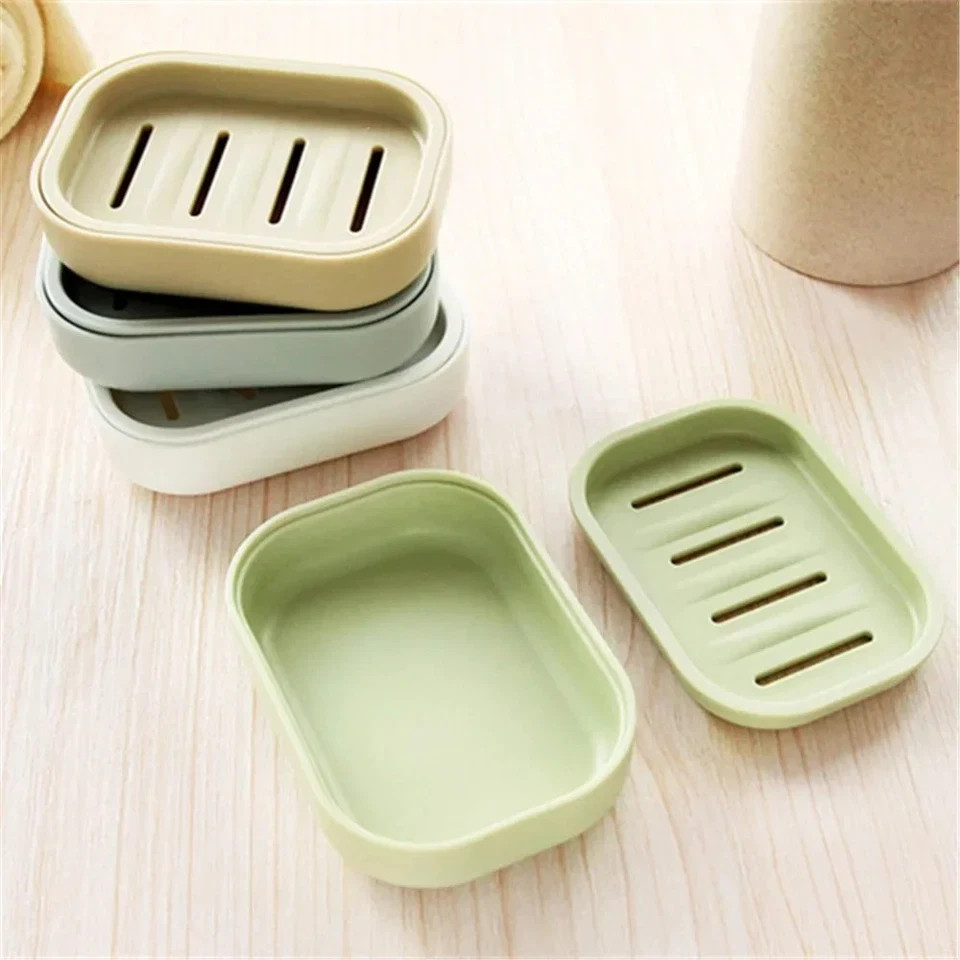 Bathroom Water Draining Soap Dish Case Holder Drainer Soap Saver Storage Box New