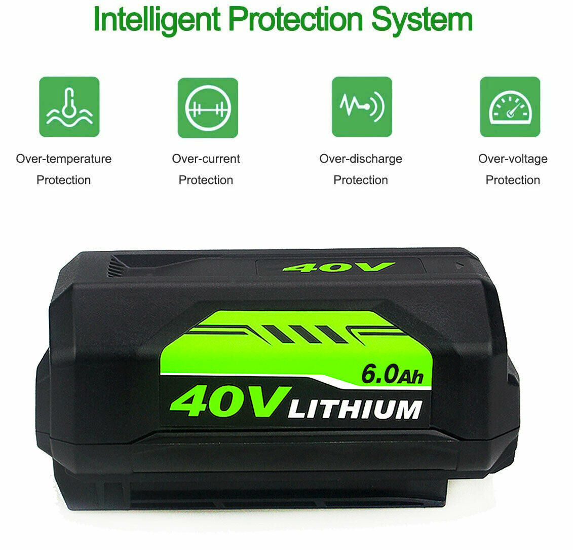 2X Battery & Charger For Ryobi 40V With LED Lithium-Ion 40-Volt OP406VNM OP40602