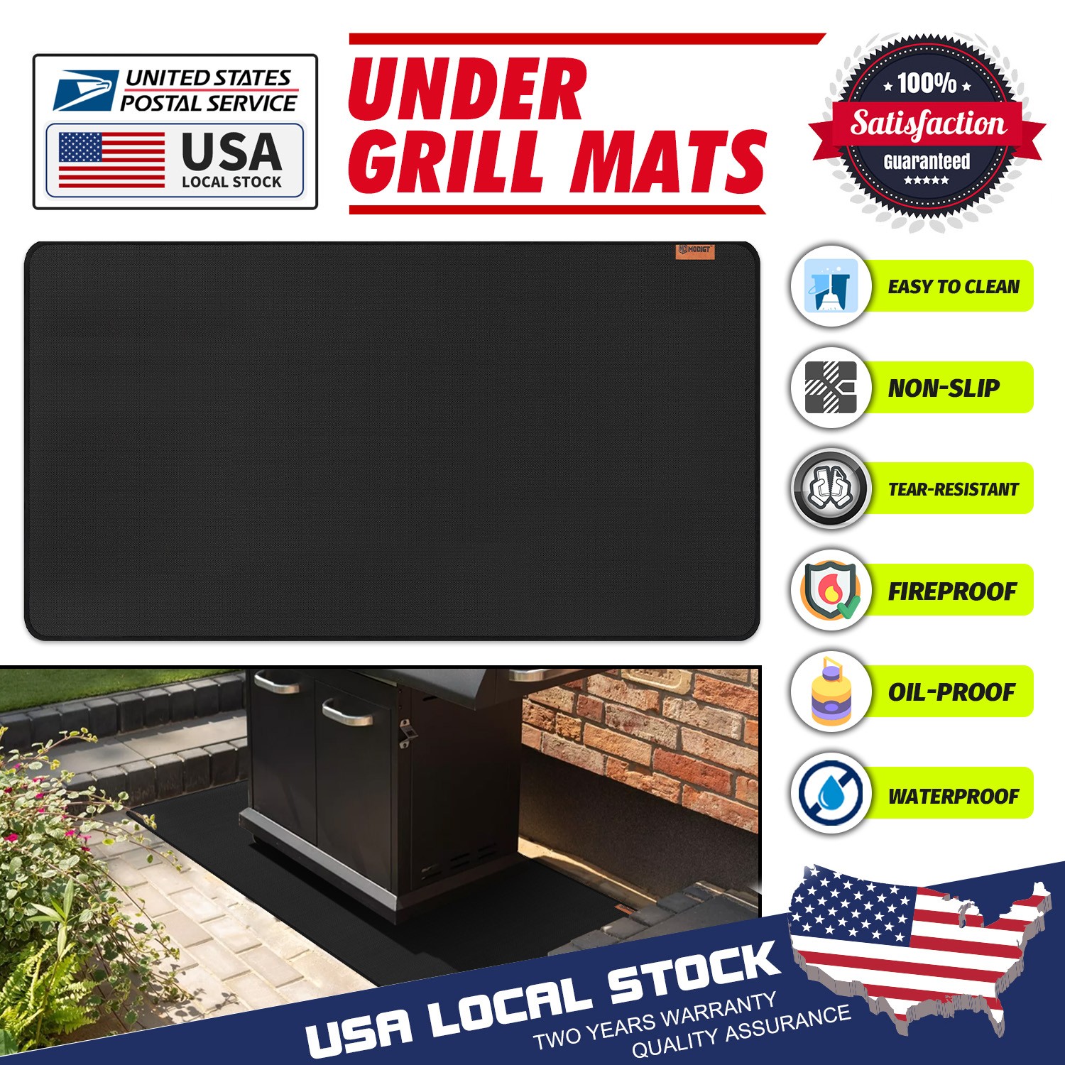 76X51in Barbecue Under Grill Floor Mat Premium Deck Oil Proofing Deck Protector