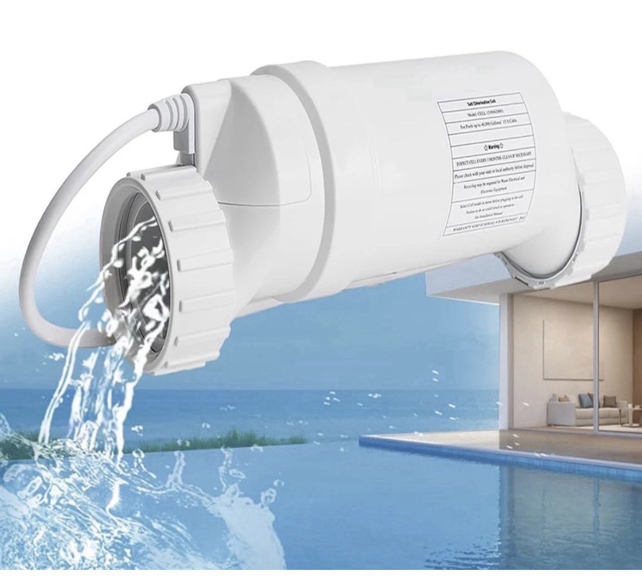Fexhull Salt Water Pool Chlorination Cell Pools Up To 40,000 Gallons CELL-15