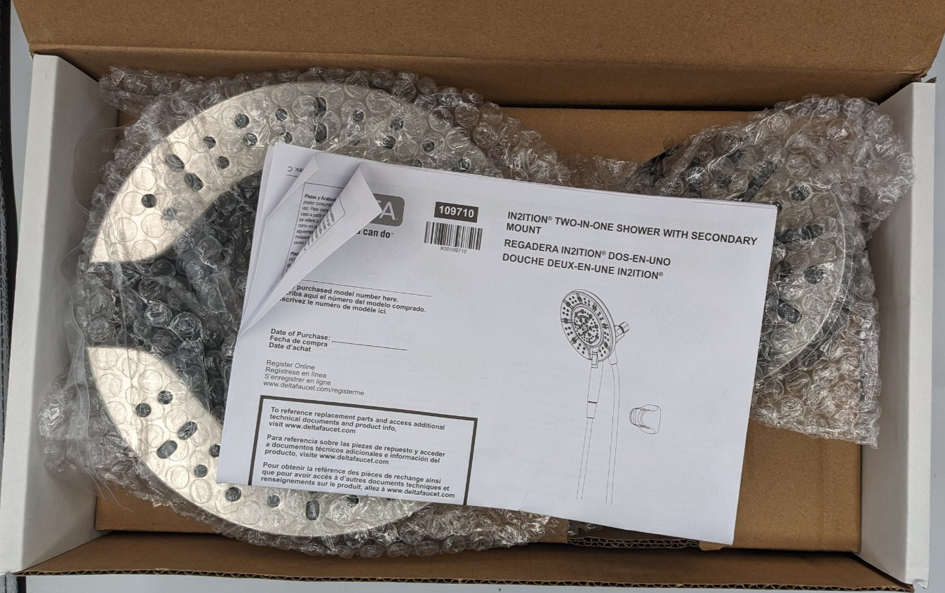 Delta 6-Setting In2ition ProClean Spotshield Showerhead Nickel Silver NOB