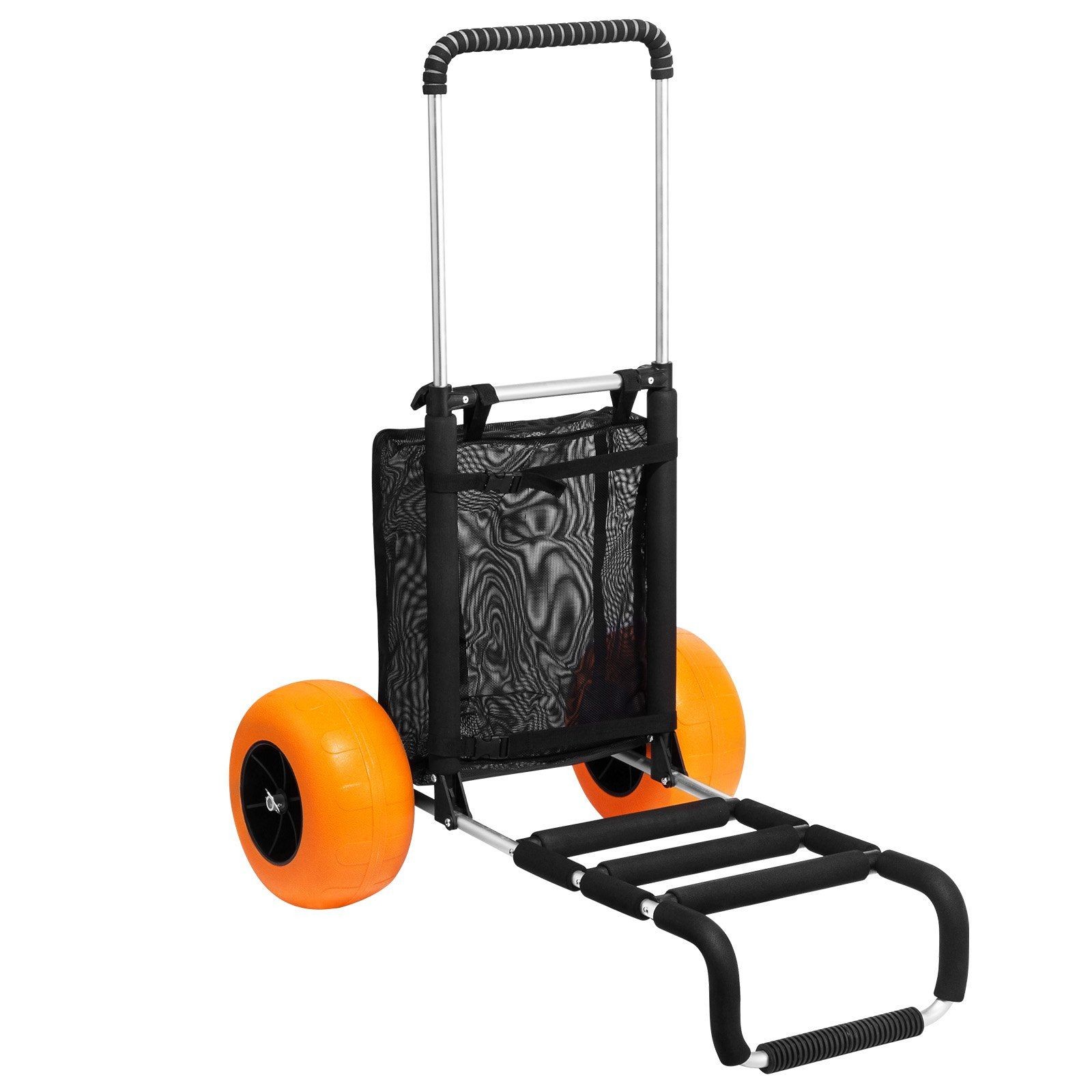 Heavy Load Beach Wagon 165lb Capacity 29.9×15.4in Foldable 12in Solid Wheels