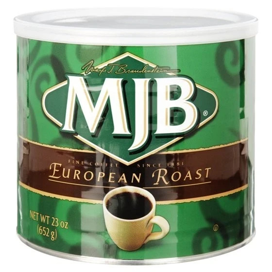 MJB European Ground Coffee Dark Roast 23 Ounce Can New