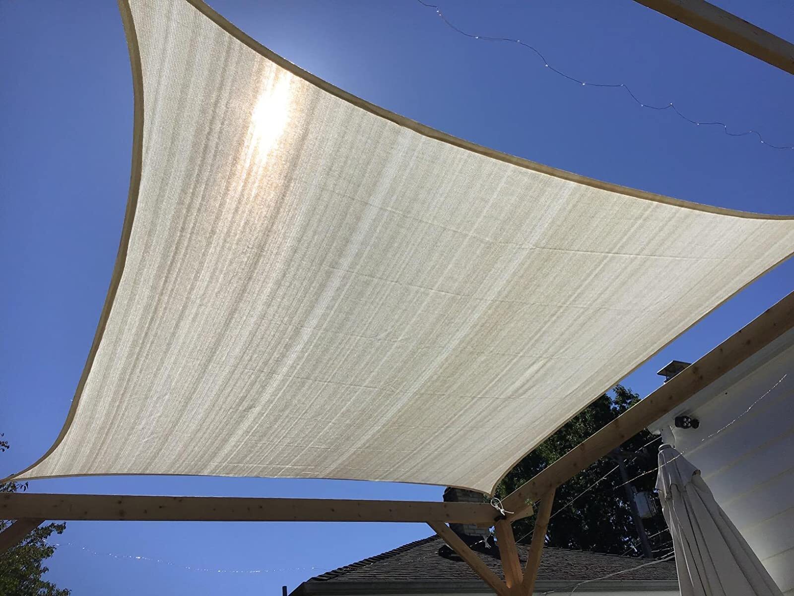Permeable Shade Sail Patio Awning Outdoor Garden Pool Sun Canopy Shelter Cover