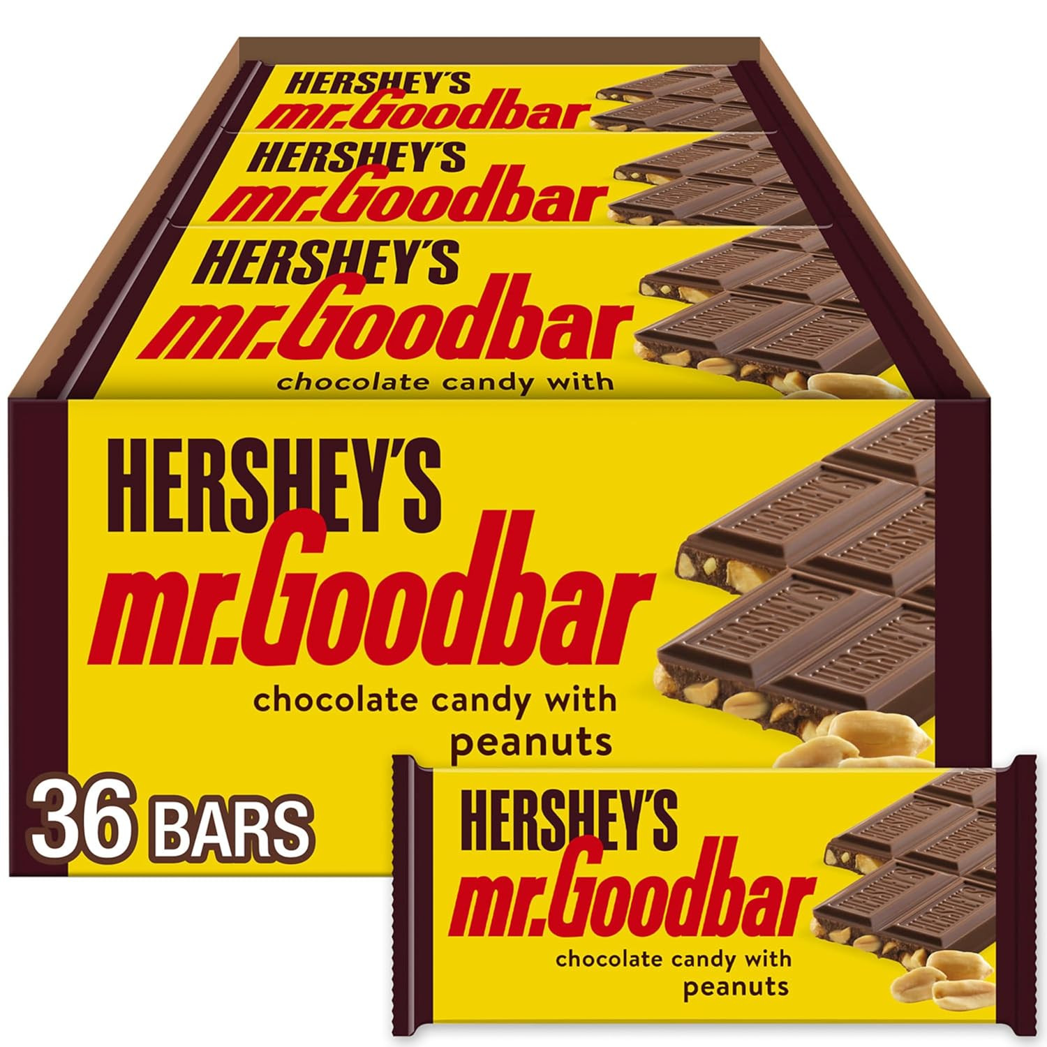 MR. GOODBAR Chocolate with Peanuts Candy Bars, 1.75 Oz (36 Count)